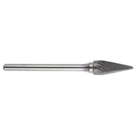 Morse Carbide Burr, General Purpose Premium, Series 5970, Pointed, 14 Head Dia, 12 Length of Cut, 2 59685